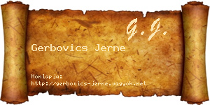 Gerbovics Jerne névjegykártya